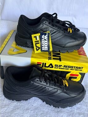 FILA Men’s Black Slip-Resistant Sneakers